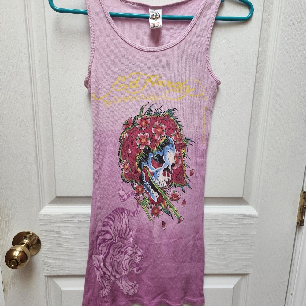 Ed Hardy Lavender Graphic Tank